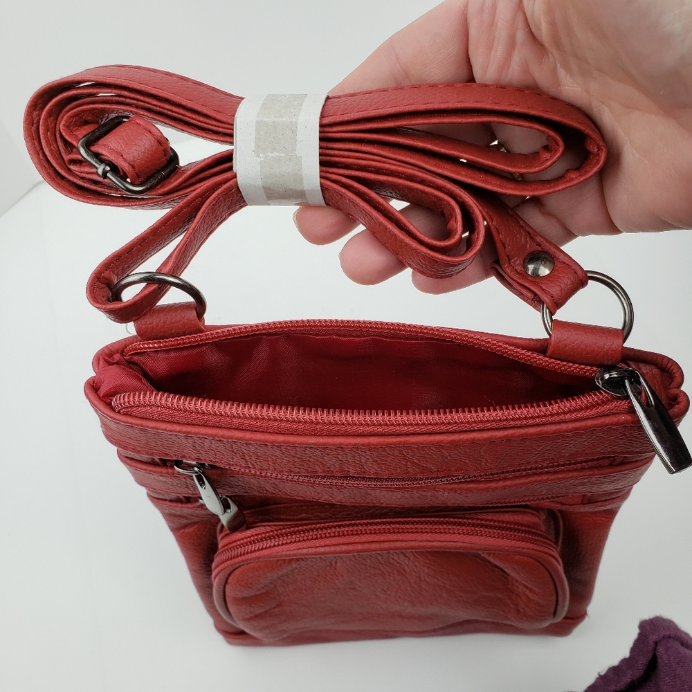 Red Leather Crossbody Bag - Picture 4 of 6
